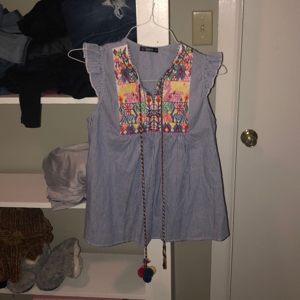 the cutest SHEIN tank top with embroidery